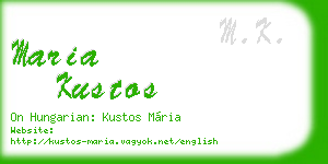maria kustos business card
