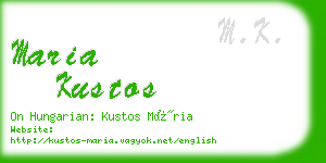 maria kustos business card